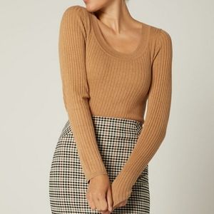RW&CO | Rib Knit Fitted Long Sleeve Sweater